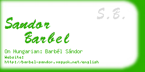 sandor barbel business card